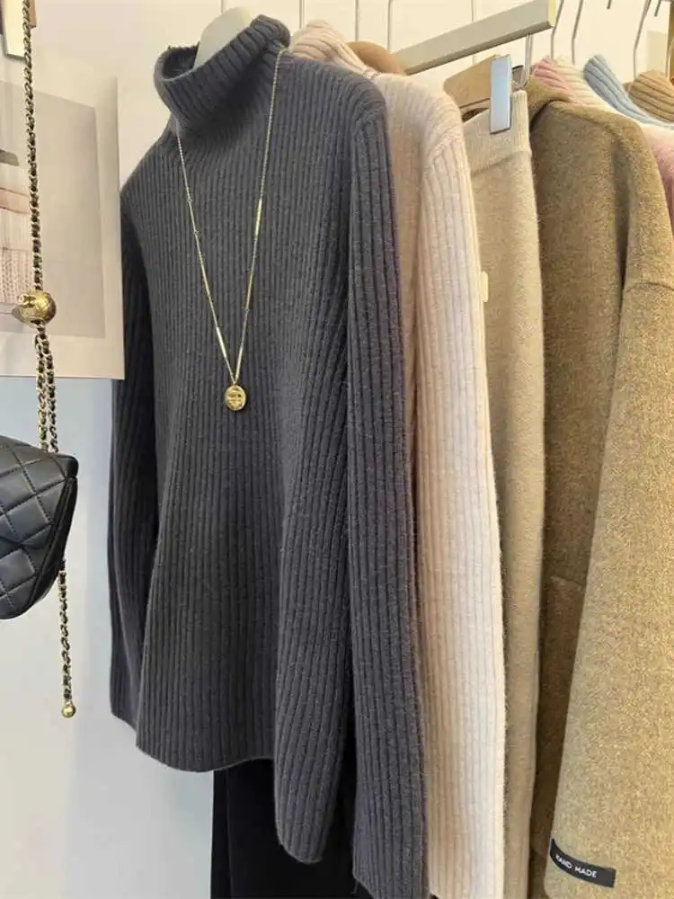 محبوك سترة المرأة البلوفرات الجديدة طويلة الأكمام الياقة المدورة الأبيض متماسكة سترة البلوز المرأة بلايز البلوزات Sueters De Mujer Q974 #3