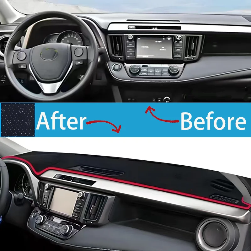 For Toyota RAV4 XA40 2013 2014 2015 2016 2017 2018 Car Dashboard Cover Mat Instrument Panel Carpets Non-Slip Pad Accessories