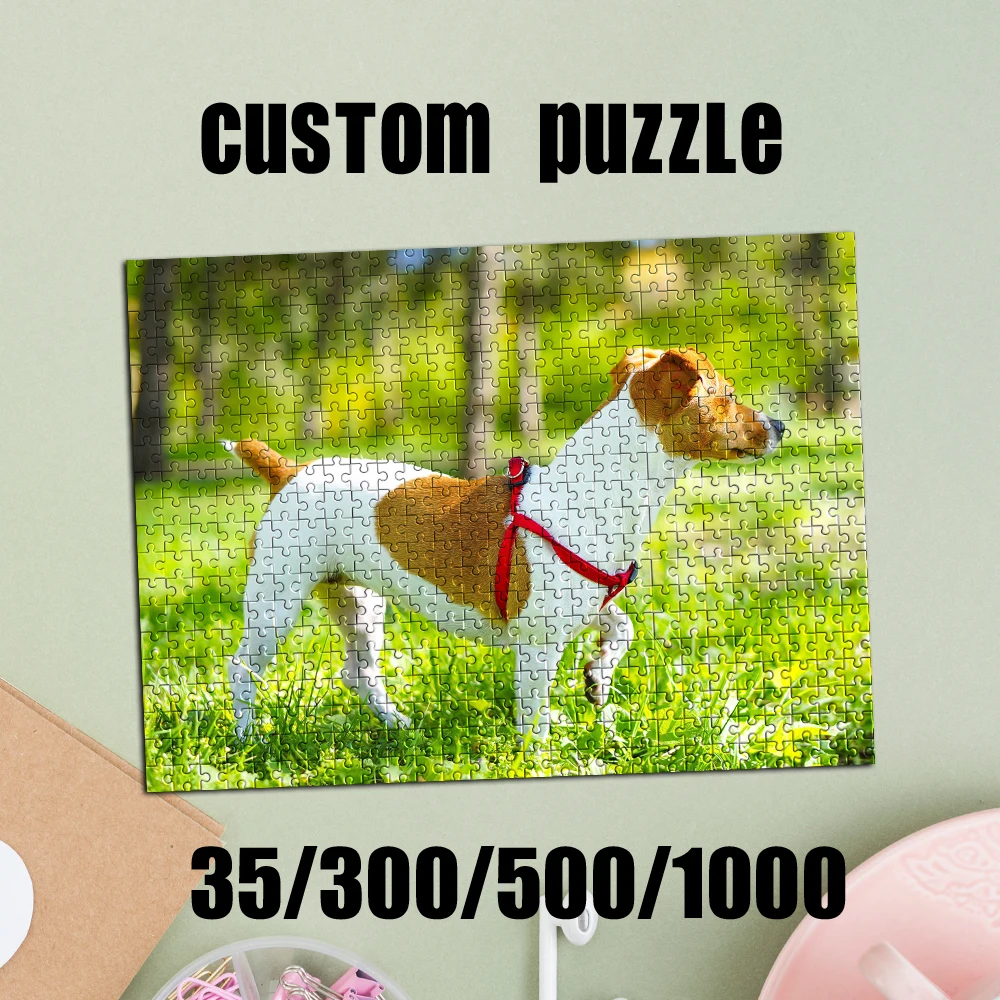 35/300/500/1000pcs Personalized Custom Photo Pet Group Photo Puzzle DIY Toy Decoration Collectiable Growth Gift Christmas