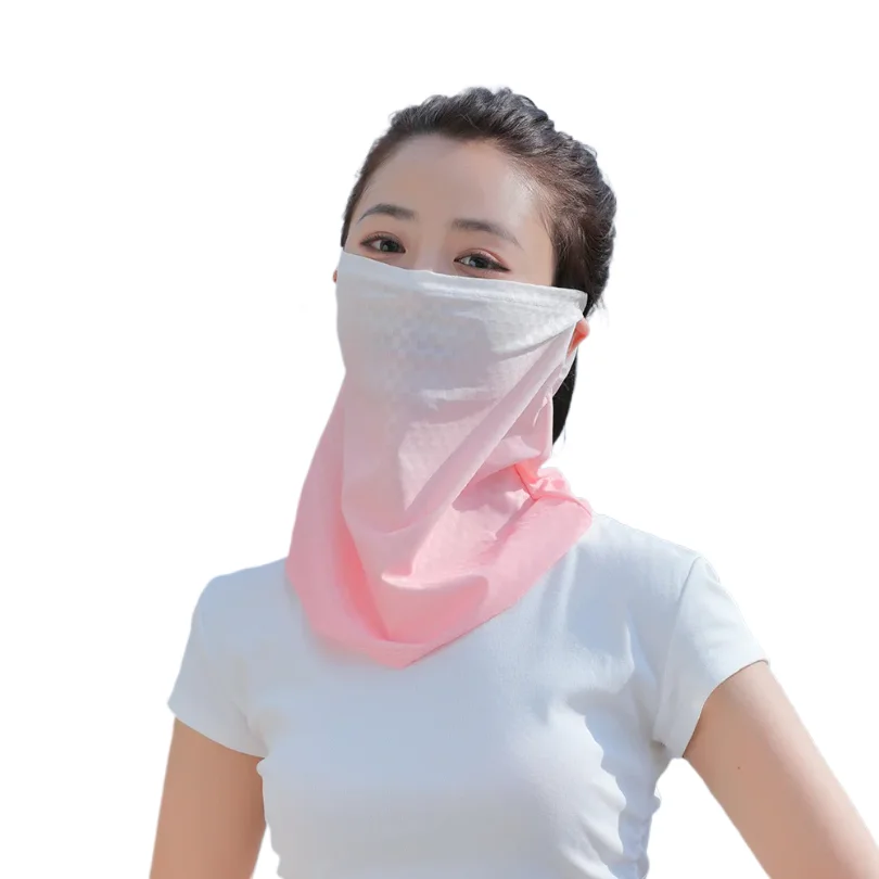 Summer Ice Silk Mask UV Protection Sunscreen Elastic Cycling Face Scarf Cooling Breathable Outdoor Sport Hiking Neck Wrap Cover