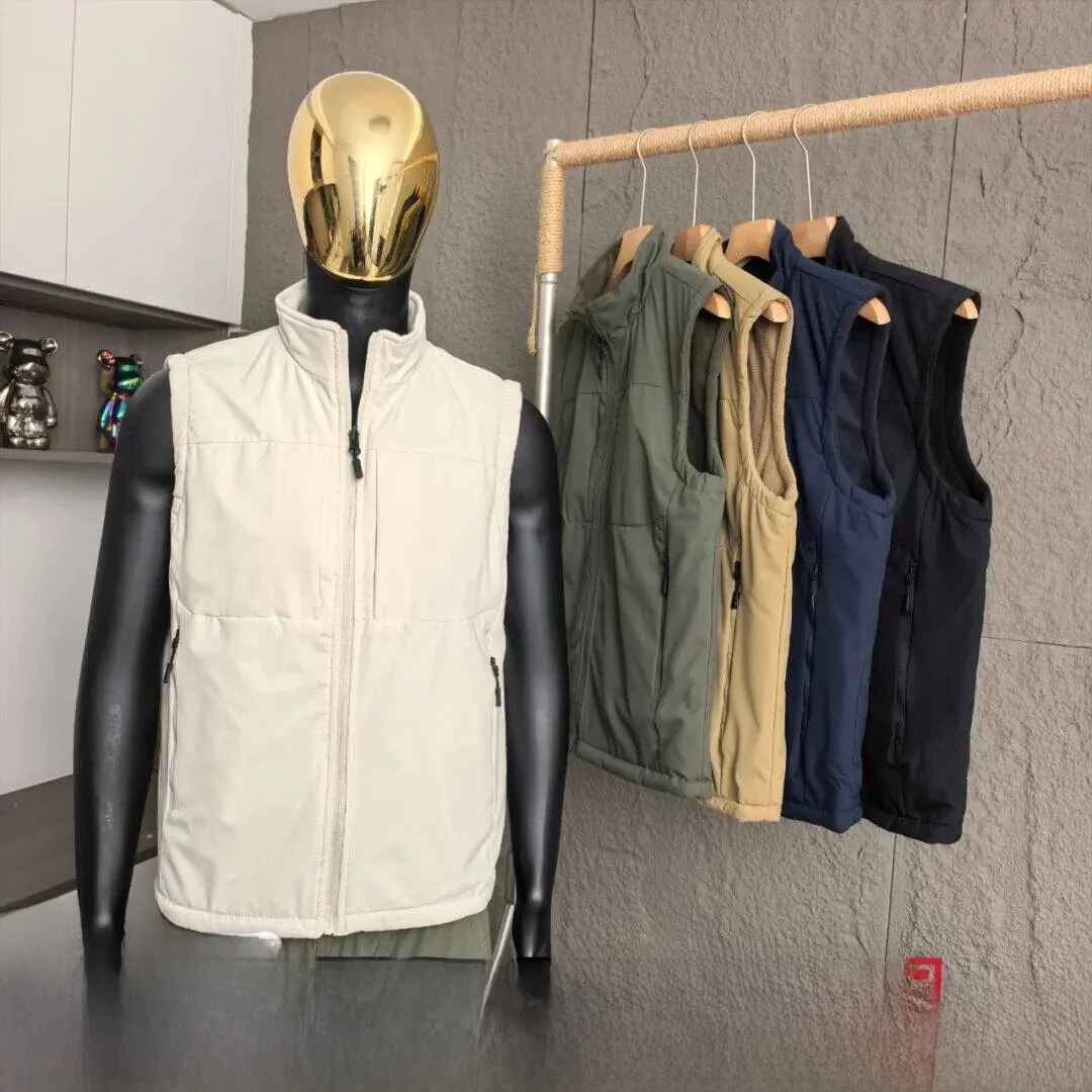 

Double-Sided Wearable Outdoor Men's Vest Windproof Functional Spring Autumn Style Zipper Closure Regular Length Pure Color