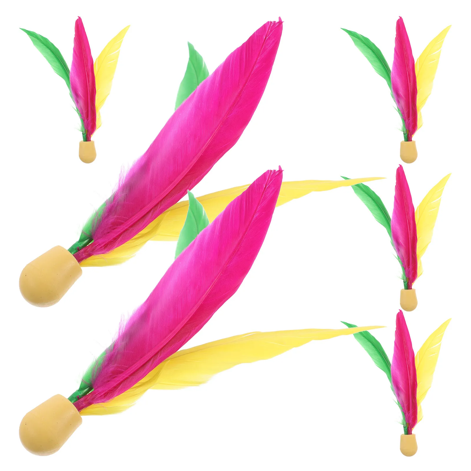 

6Pcs High Elastic Shuttlecock Rubber Head Long Badminton Birdies Outdoor Entertainment Paddle Game Rebound Set