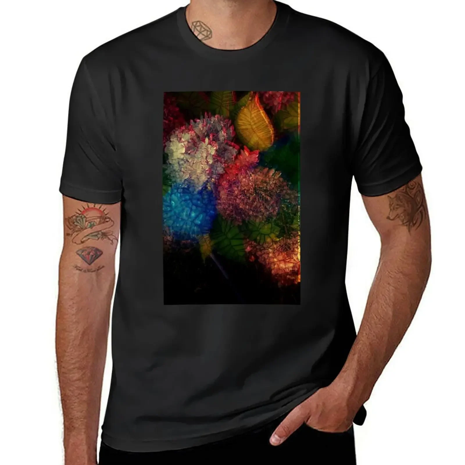 Scaly Hydrangea T-Shirt cotton graphic tees new edition plus size men clothing