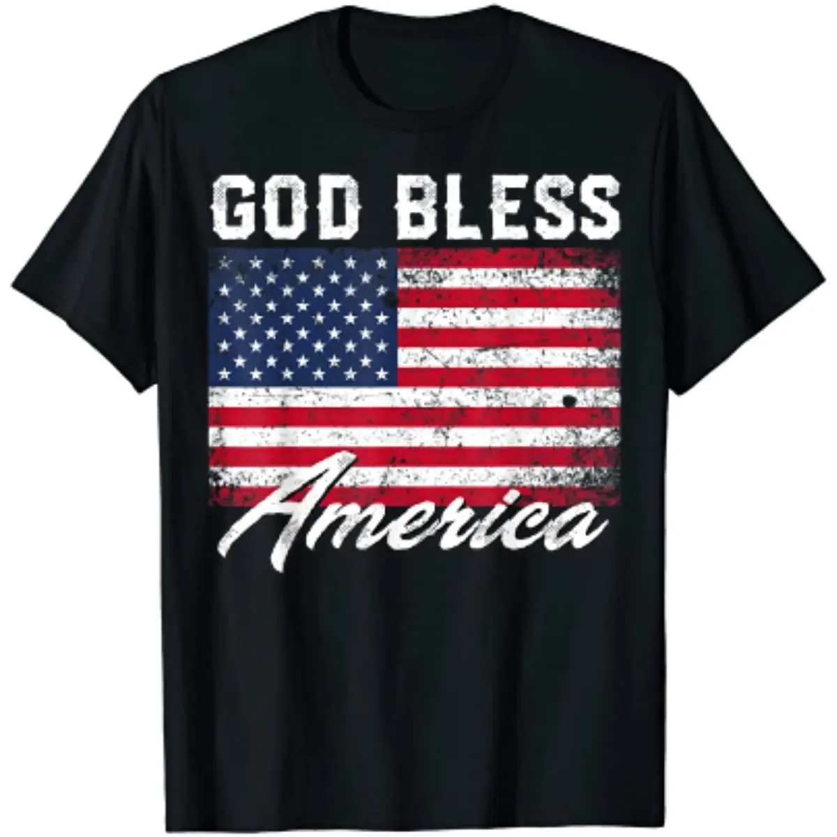 God Bless America USA Flag 4th of July Patriotic T-Shirt Men Women Graphic T Shirts Cotton Casual Daily Four Seasons