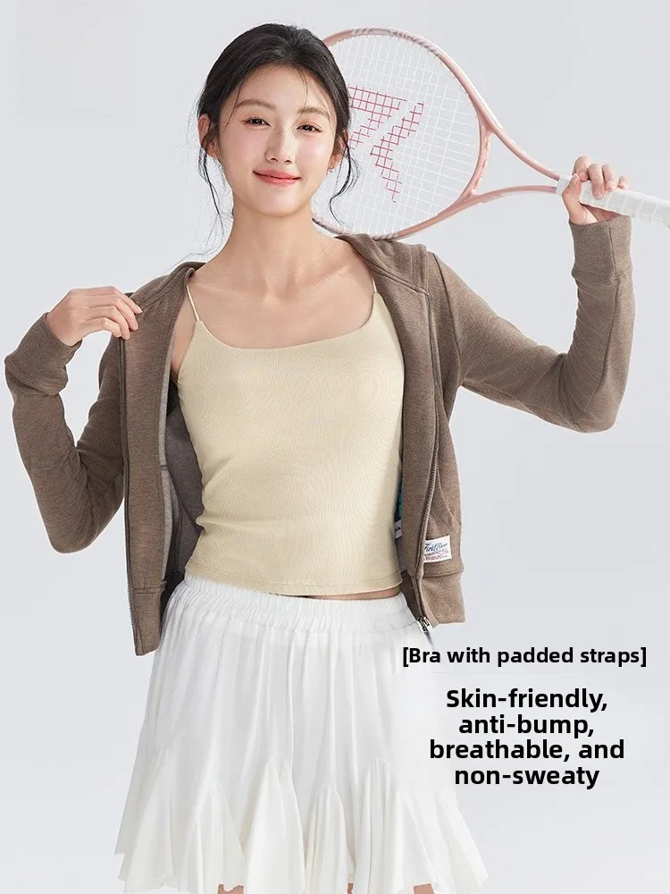 

Slimming Faionable Inteated Vest for Women with Chest Pad Spring New Arrival Casual Sle Cotton Blend Elastic Fit