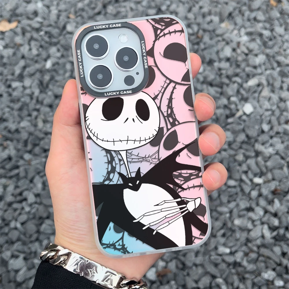 The Nightmare before Christmas custodia per telefono per OPPO Reno 5 6 7 7Z 8 8T 10 11 Pro Plus 4G 5G Aurora Laser Gradient Luxury Cover