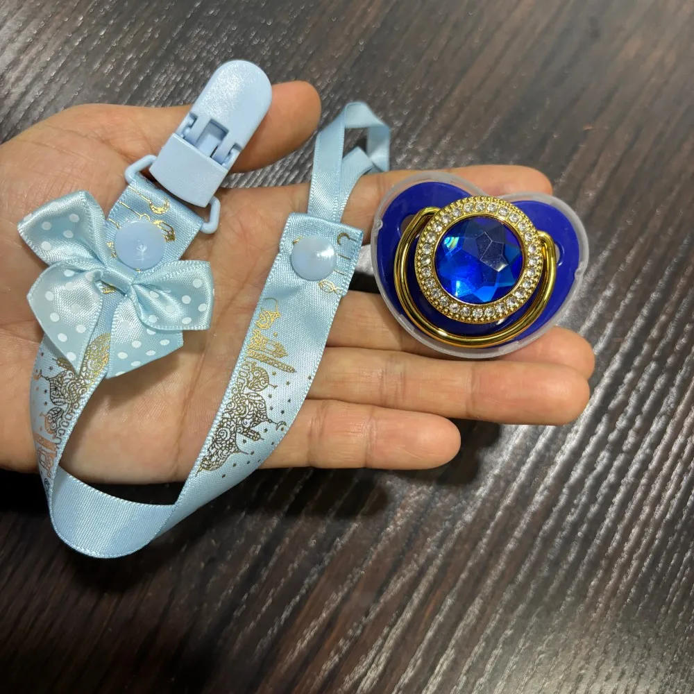 

Sparkling Rhinestone Muslim Baby Pacifier Food Grade Silicone Soother