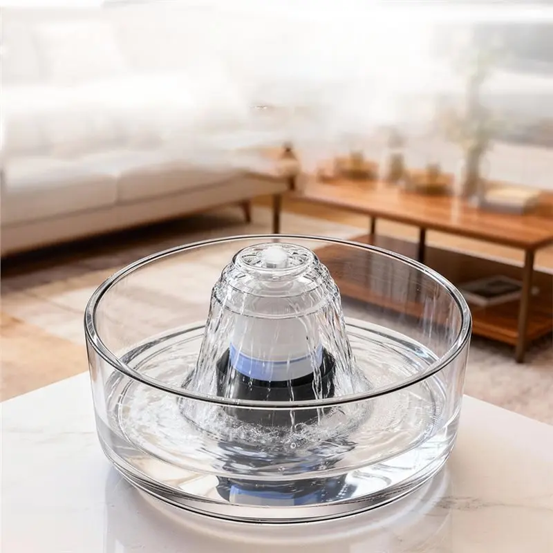 USB Interface Model 2.7L Glass Cat For Water Fountain Featuring Ultra Quiet Pump For Automatic For Water Dispensing
