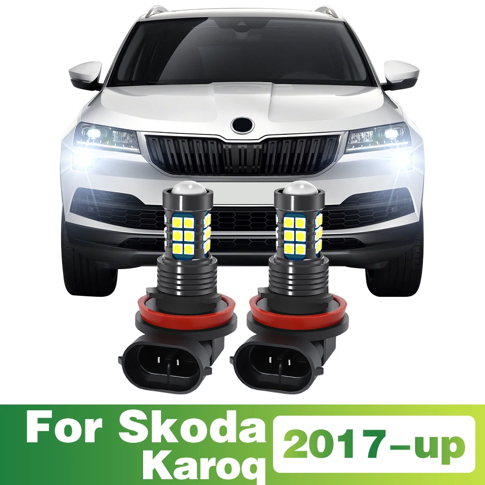 

2Pcs LED Lamp Car Front Fog Light For Skoda Karoq 2017 2018 2019 2020 2021 2022 2023 2024 Accessories