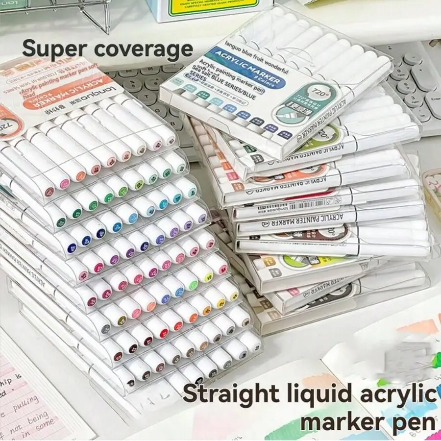 9 Colors/Set Acrylic Paint Art Marker Pen DIY Graffiti Painting Pen Notebook Diary Writing Drawing Stationery