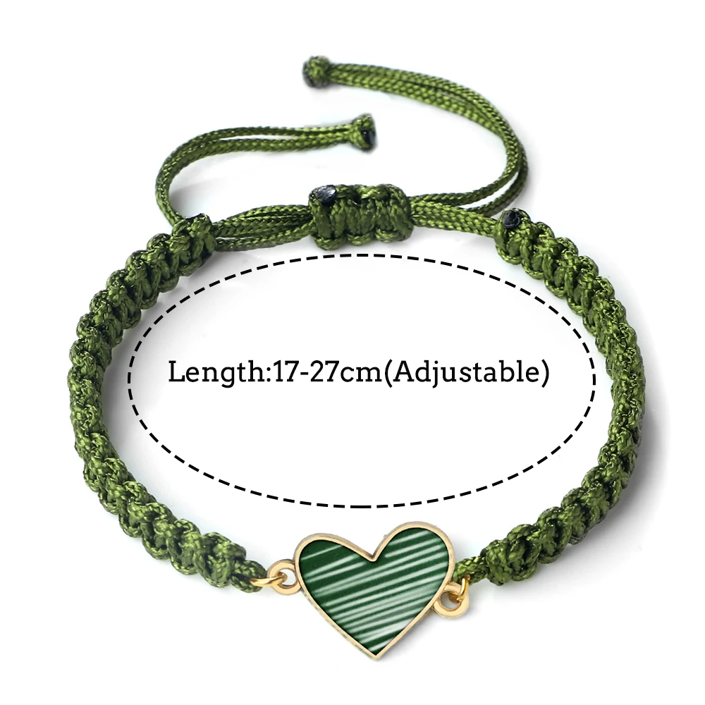 More Color Heart Shape Pendant Bracelet Lover Handmade String Bangles Chain Adjustable Pulsera Jewelry Gift for Friend