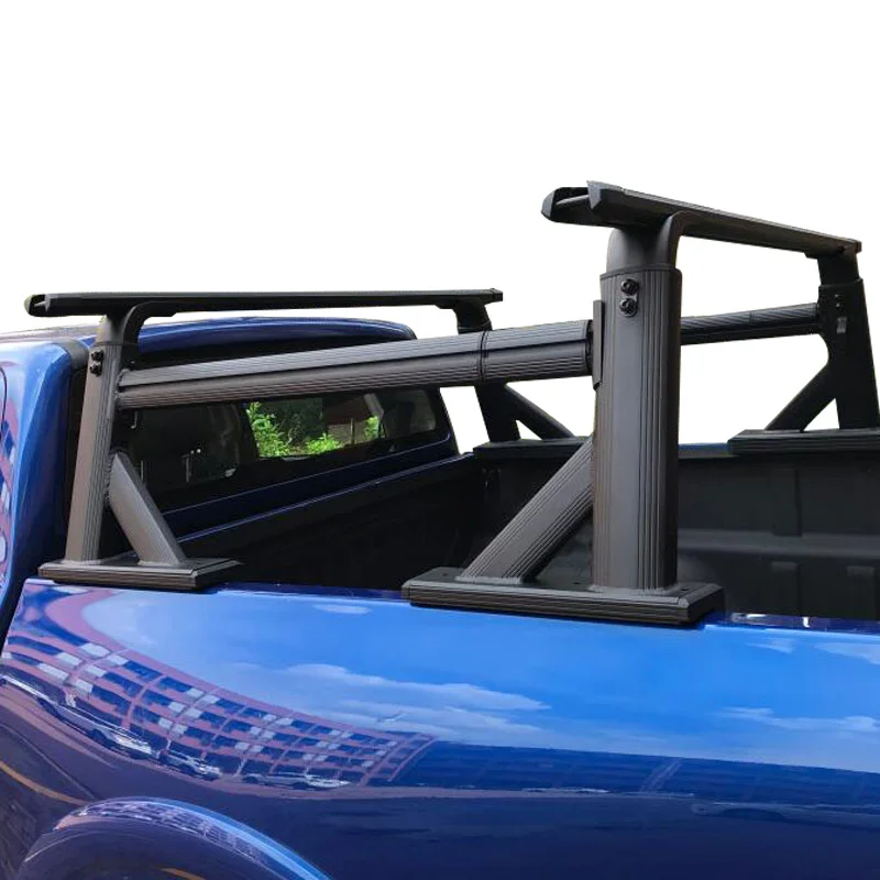 JFC-3002 Unbreakable ladder rack pick up rear gutter roof truck Aluminum alloy matted black multi-function adjustable roll bar