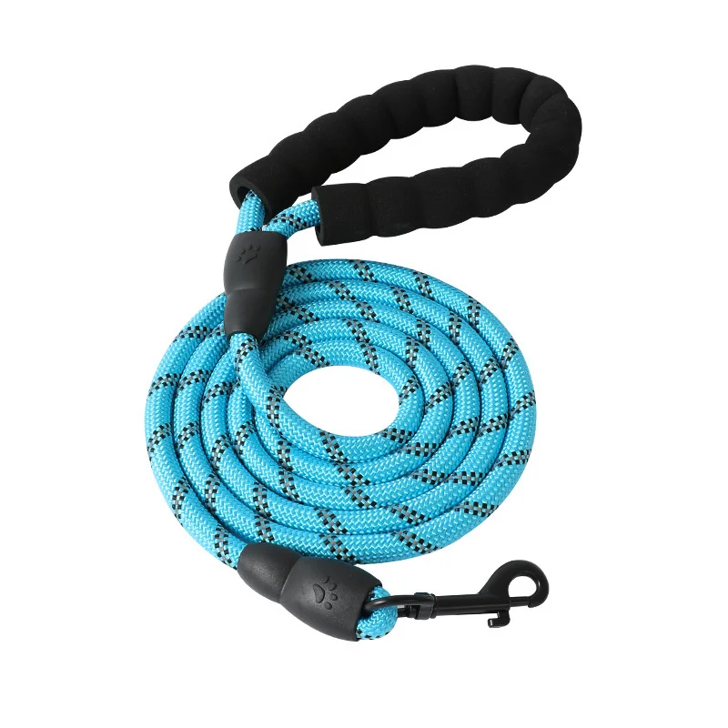 1pc nylon dog leash pet reflective round pull tow rope walking shopping auxiliary tools