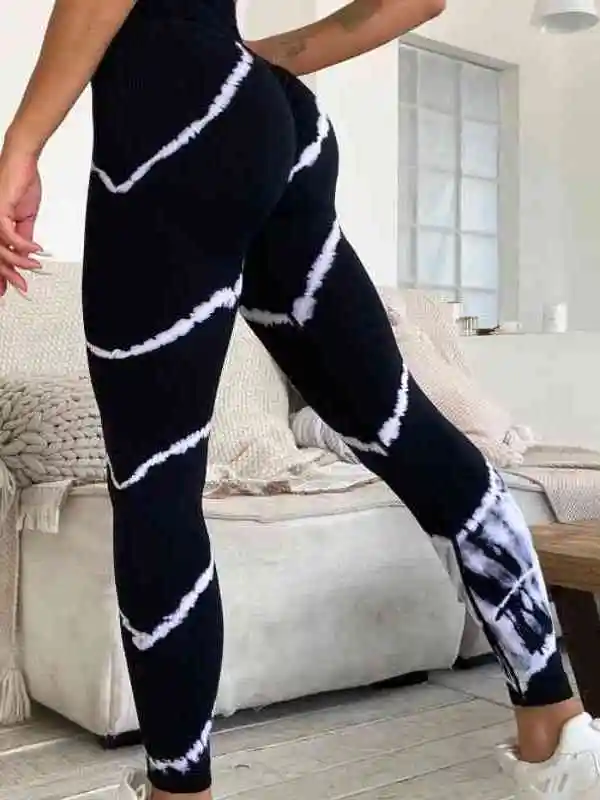 

Леггинсы Tie Dye с высокой талией для женщин: для йоги, спортзала, тренировок, повседневные брюки из материала Cleanfit Sle PVC и других материалов (00%)