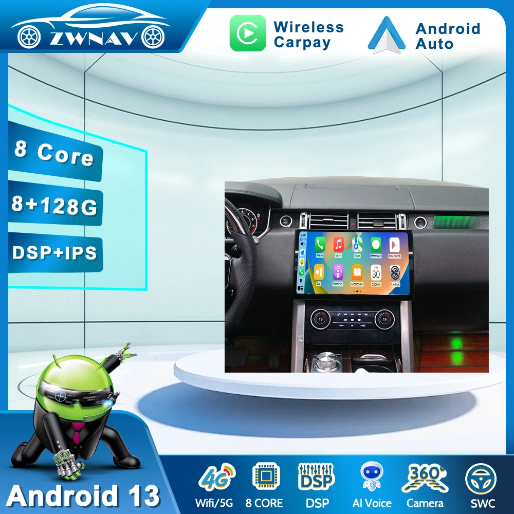 

13.3" Carplay Android 13 For Land Rover Sport 2013 2014 2015 2016 2017 Car Radio GPS Navigation Auto Headunit Multimedia Player