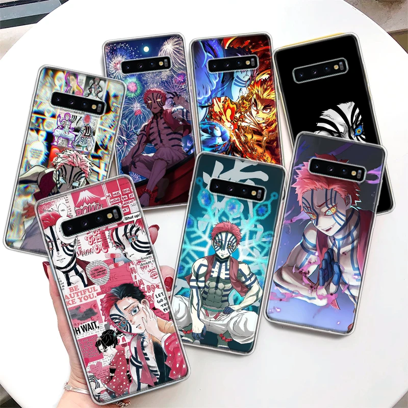 Akaza Kimetsu No Yaiba Anime Phone Case For Samsung Galaxy S24 S23 S22 S21 Ultra S10 Plus S20 FE S10E S9 S8 + Soft Cover Coque