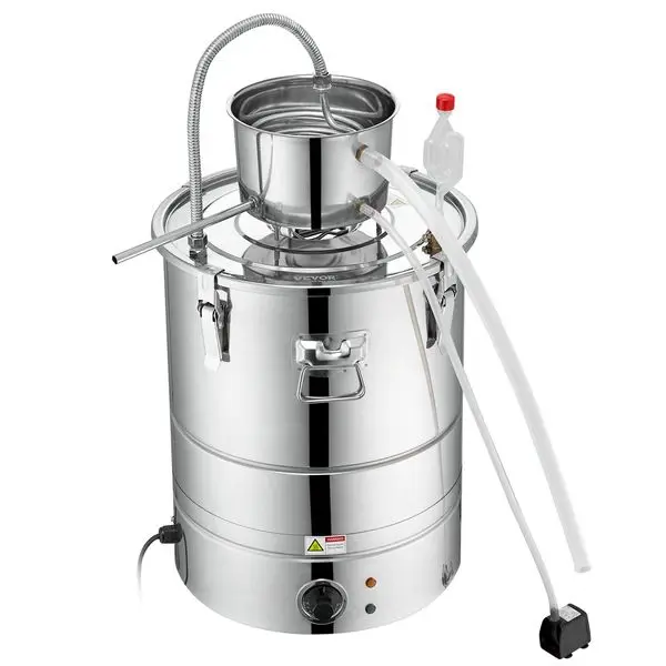 

VEVOR Alcohol Still, 15 Gal 50L Water Alcohol Distiller, Home Distillery Kit include Stainless Steel Tube & Pump & One-w