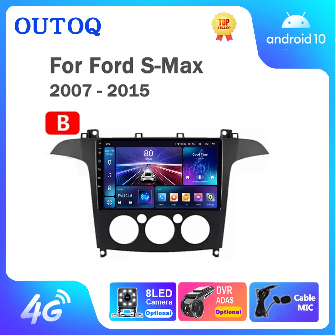 

Автомагнитола 2 Din Android 10, мультимедийный видеоплеер для Ford S Max S-MAX 2007-2015, стерео-навигация, GPS, Авторадио для Carplay, Wi-Fi