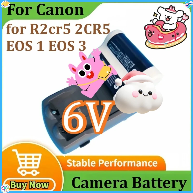 

Upgraded 6V Battery for R2cr5 2CR5 EOS 1 EOS 3 Black/White High-Capacity Batteries + Charger Rechargeable Lithium Film Camera