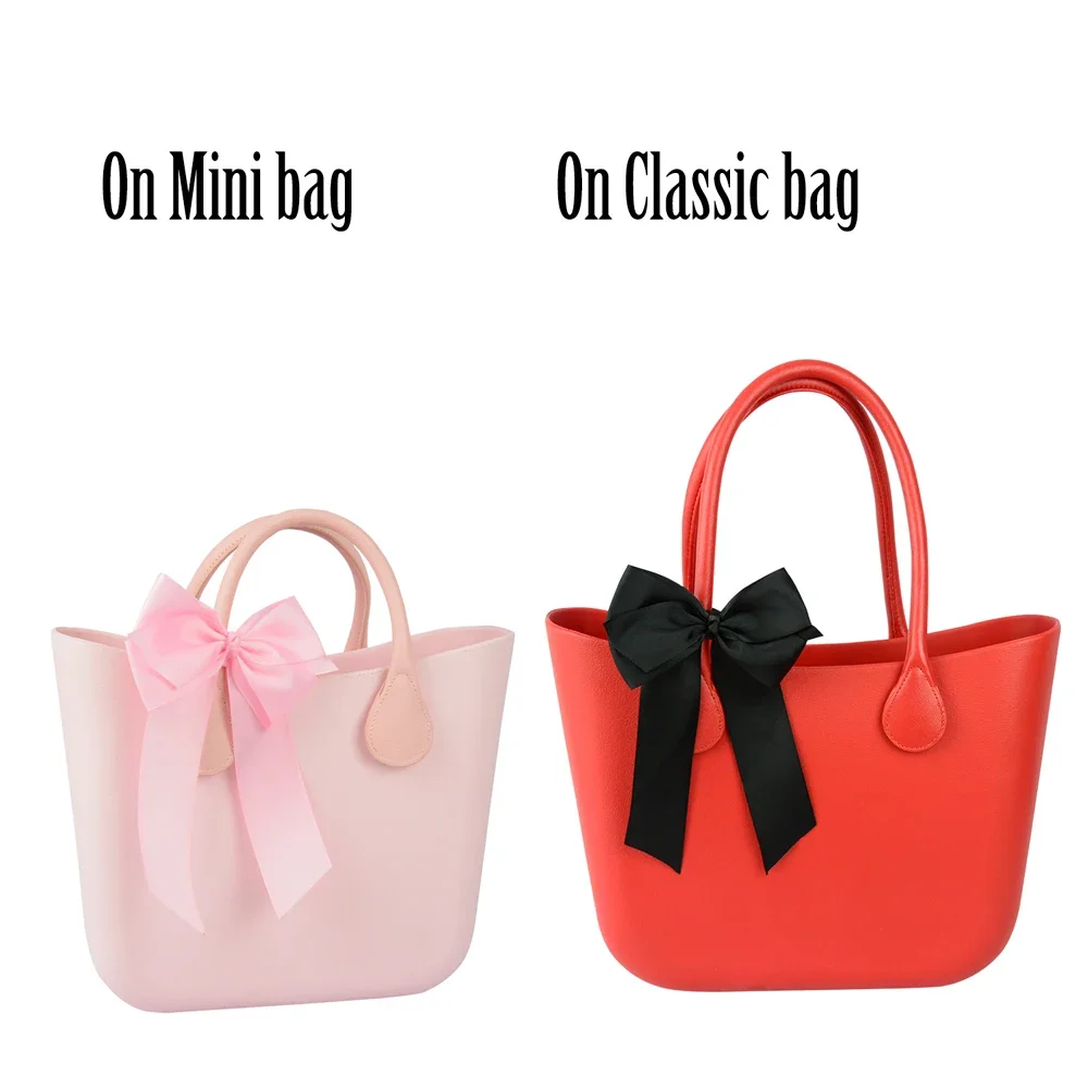 Tanqu New 1 Piece Fashion Pure Solid Color Bow Knot  with Loop Fastener Decoration Tie Multifunction for O Bag for Obag Handle