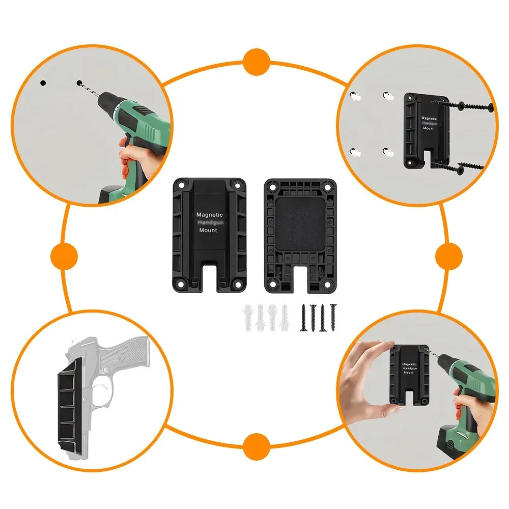 Taktische Magnetische Waffenhalterung Gummibeschichtete Buckler-Serie Auto Schreibtisch Wand Verdeckte Waffenhalterung für Handfeuerwaffen – Detail 9