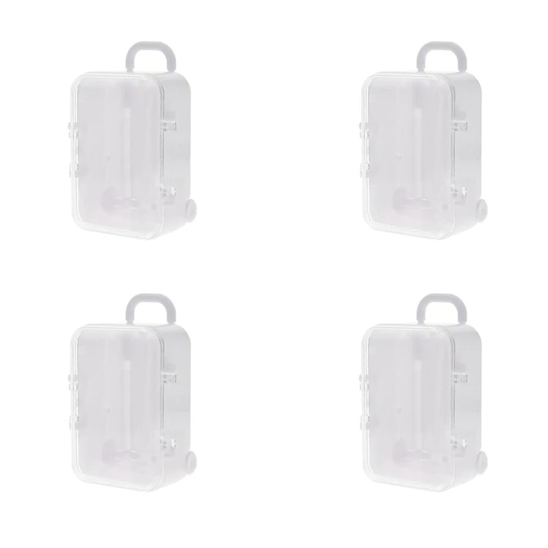 4X White Mini Roller Travel Suitcase Candy Box Personality Creative Wedding Candy Box Luggage Trolley Case