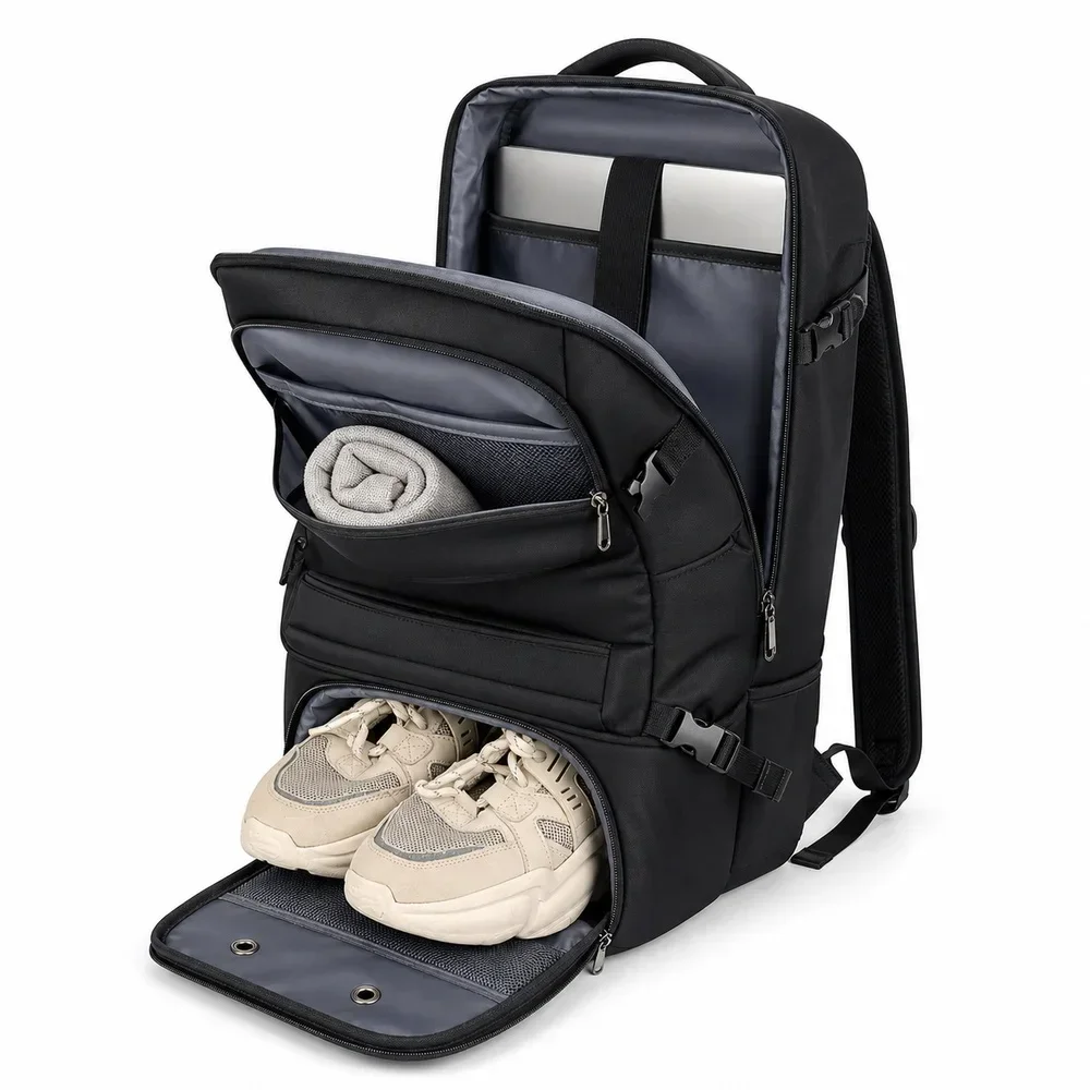 Large Water Resistant Travel Backpack Sports Work Commuting School Daily Carry Multi Compartment Durable Comfortable Daypack view 4