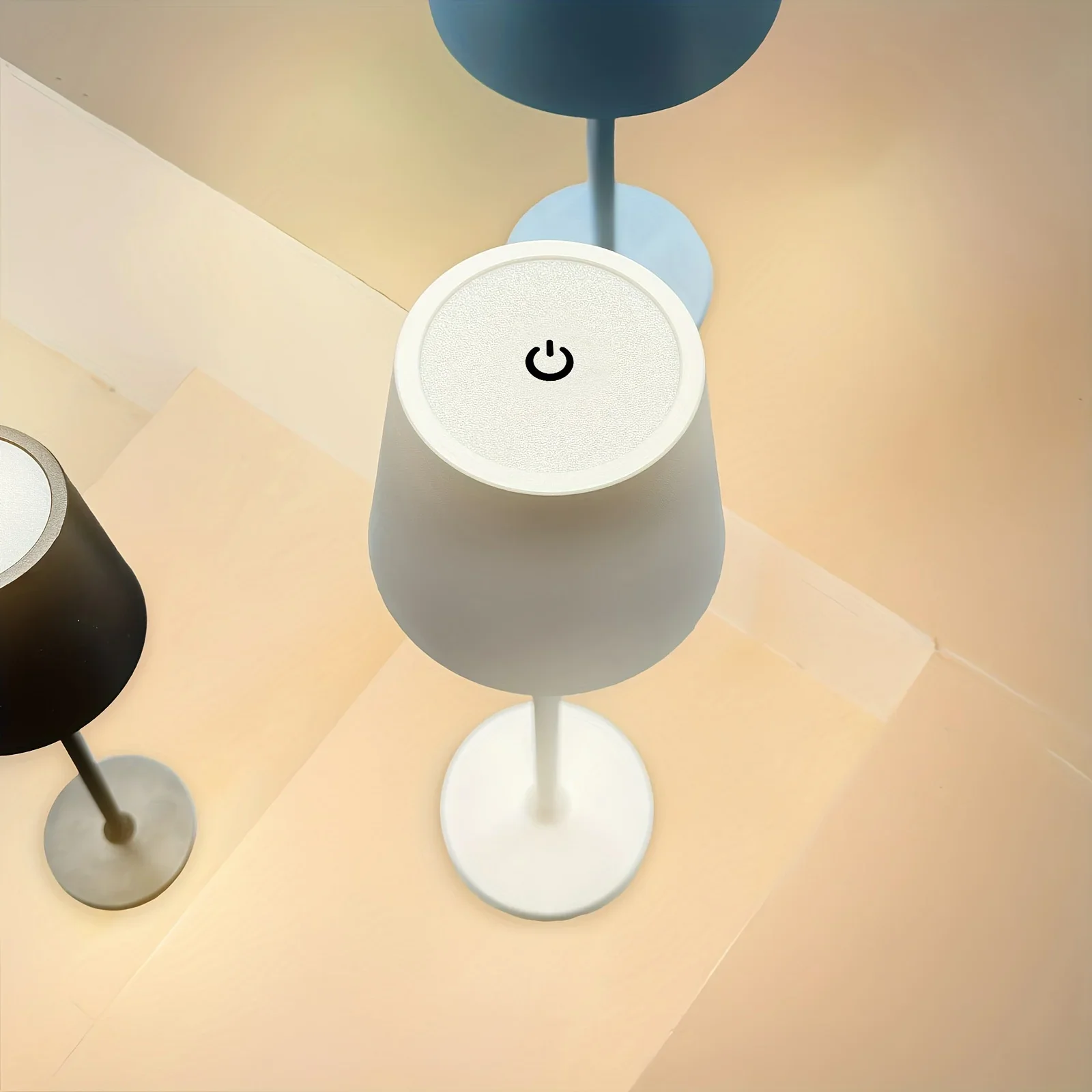 Creative Ambient Light Bar Touch Metal Table Lamp Three Colors Bedside LED Rechargeable Decoration Night Light