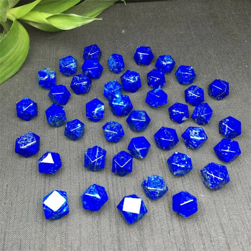 5pcs Natural Lapis Lazuli Facet Bead Carving Healing Crystal Mini Home Decoration Healthy Children Toy Gift 12.5MM