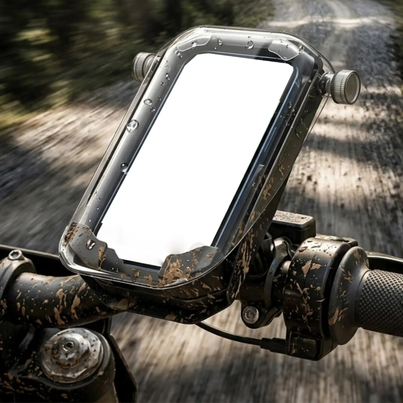 Shockproof Motorcycle Phone Mount Waterproof Protective Holder for Mobile Phone ABS Rigid Shell 360 Degree Mirror Bracket