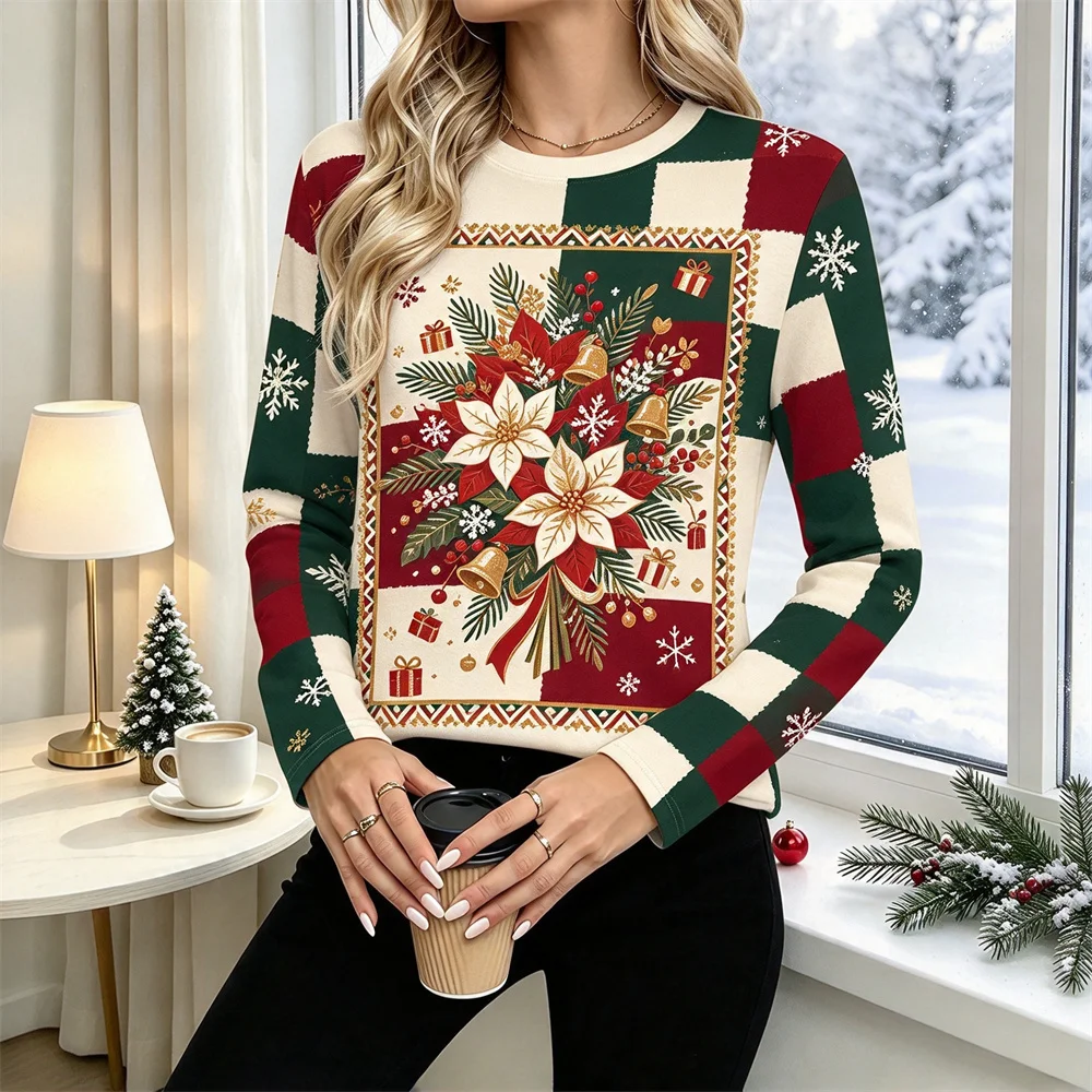 Winter Ladies Christmas Long S - Blouses 评论和价格