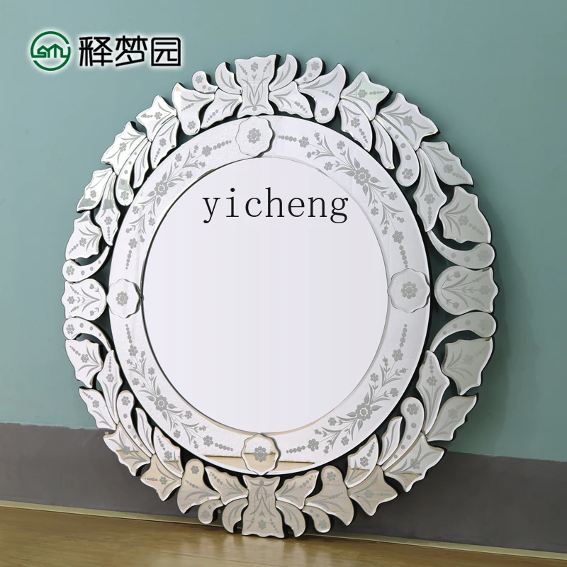 

ZZ neoclassical carved background wall decorative enigma mirror bathroom full-length mirror fashion makeup mirror