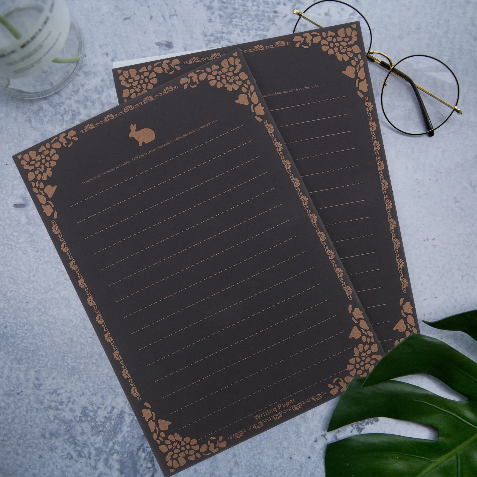 

Retro Lace Letter Paper Black Striped Vintage Writing Supplies Cute Stationery Envelopes Greeting Cards Invitation Paper