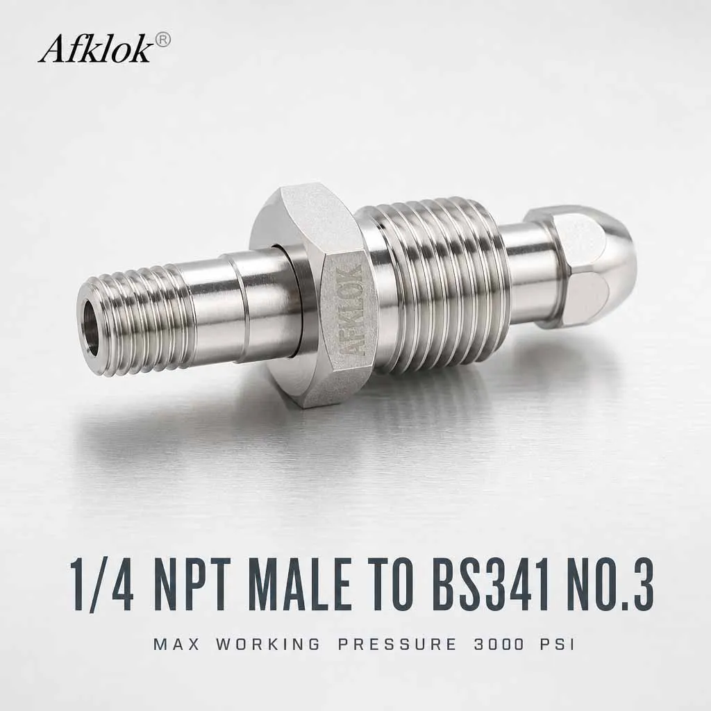 Stainless Steel BS341 No.3 BS341 No. 4  Stainless Steel  Cylinder Adapter with Long Nipple 75mm