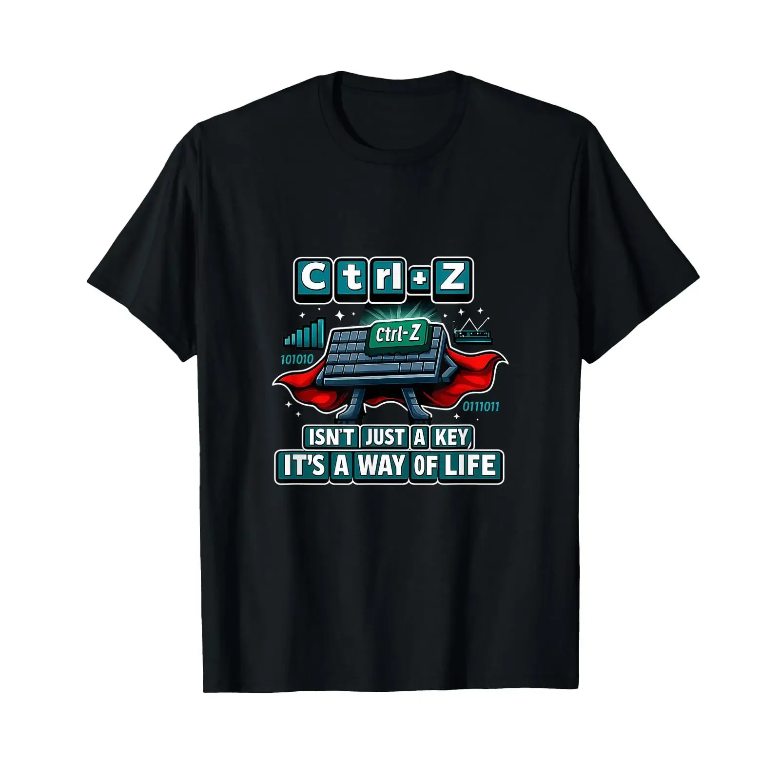 Ctrl Z Way of Life Data Science Keyboard T Shirt vintage Washed Breathable fashion Soft designer clothes streetwear homme