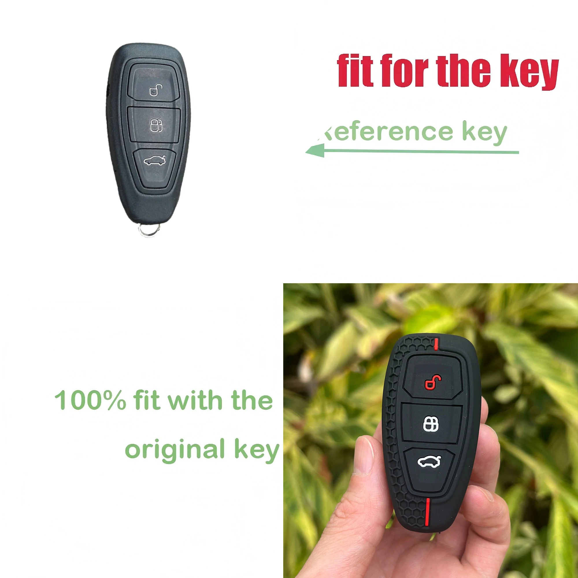 

Silicone Car Key Case Cover Shell Keychain for Ford Fiesta Kuga ST Line MK3 Transit Custom Mondeo Focus 3 Station Wagon Ecosport