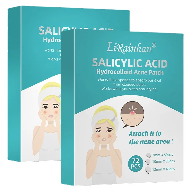 72PCs Salicylic Acid Hydrocolliod Acne Patch Transparent Repairing Soothing Skin with Natural Herb Extracts