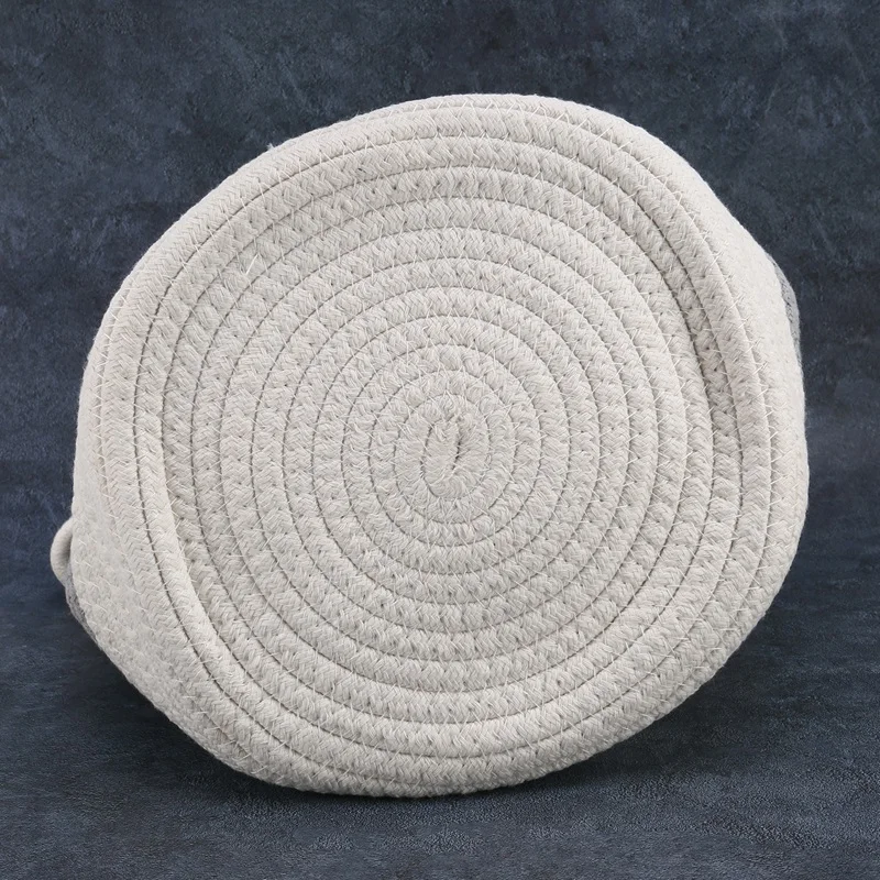 Cesta de plantas de cuerda de algodón para plantas en macetas, cesta de almacenamiento tejida, macetas para plantar suelo interior con asas, decoración del hogar