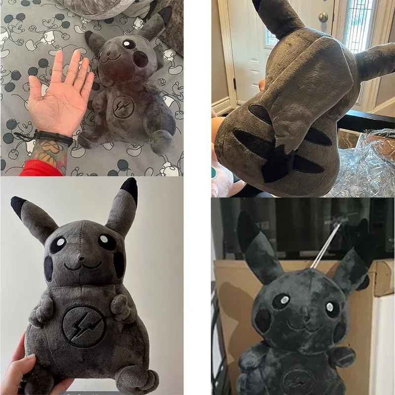 35CM ポケモン漫画アニメキャラクターぬいぐるみダークピカチュウ人形かわいいポップ人形黒ピカチュウ枕ぬいぐるみおもちゃ誕生日プレゼント女性