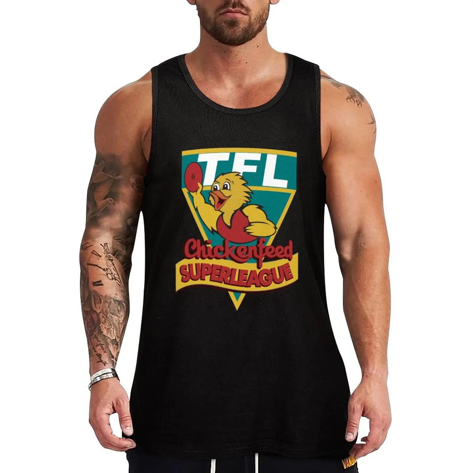 

Chickenfeed TFL Superleague Tank Top Trendy Print Tank Top Fashion Graphic Sleeveless Top
