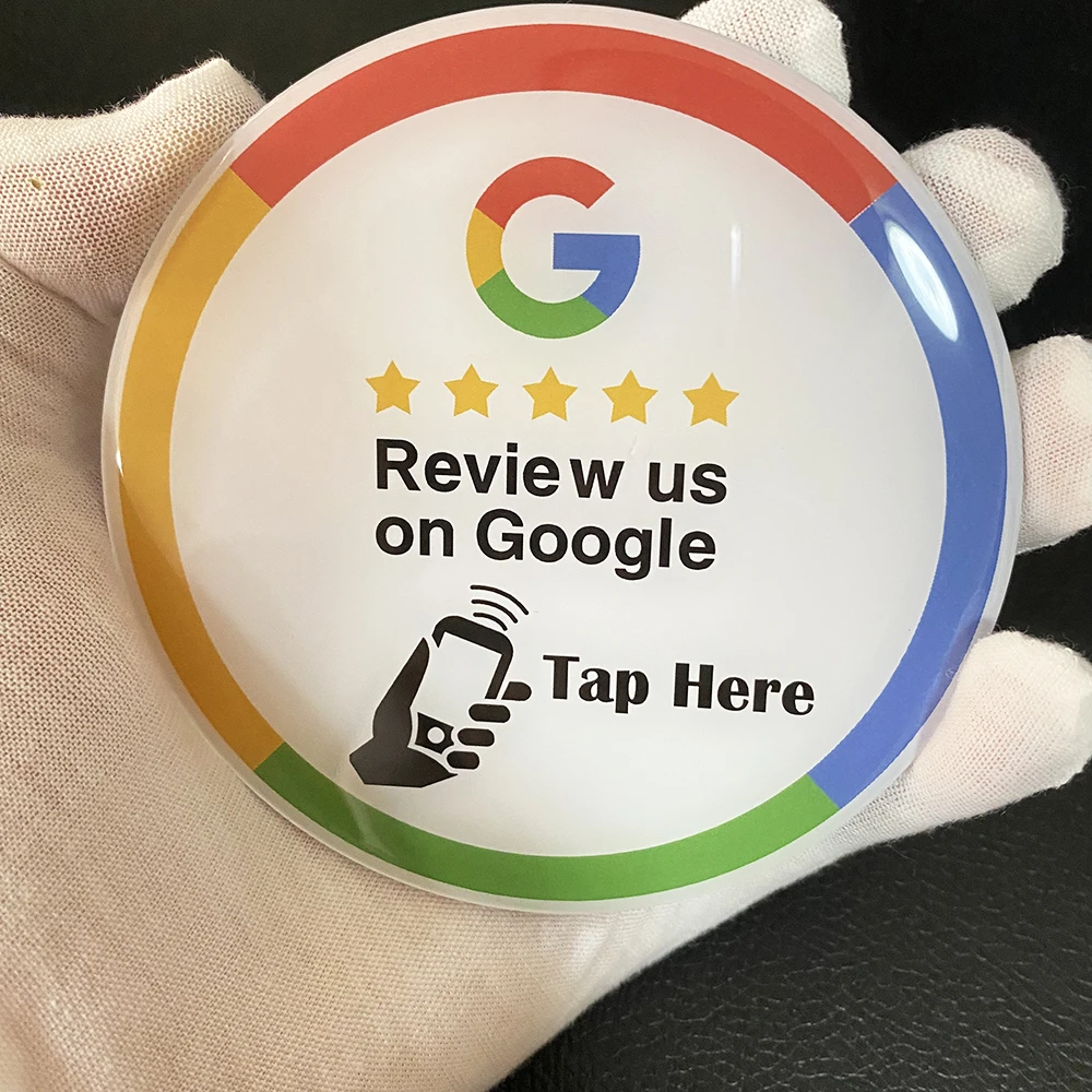 10X10cm Google Review Sign NFC Touch  Social Media Sign Google Review Instagram  Plate for Shop Business Decor