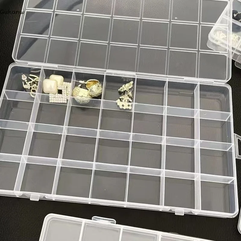 

[WHB]24 Slots Nail Decal Storage Box Nail Art Accessories Storage Box Removable Grid Nail Art Rhinestone Jewelry Box Accessories