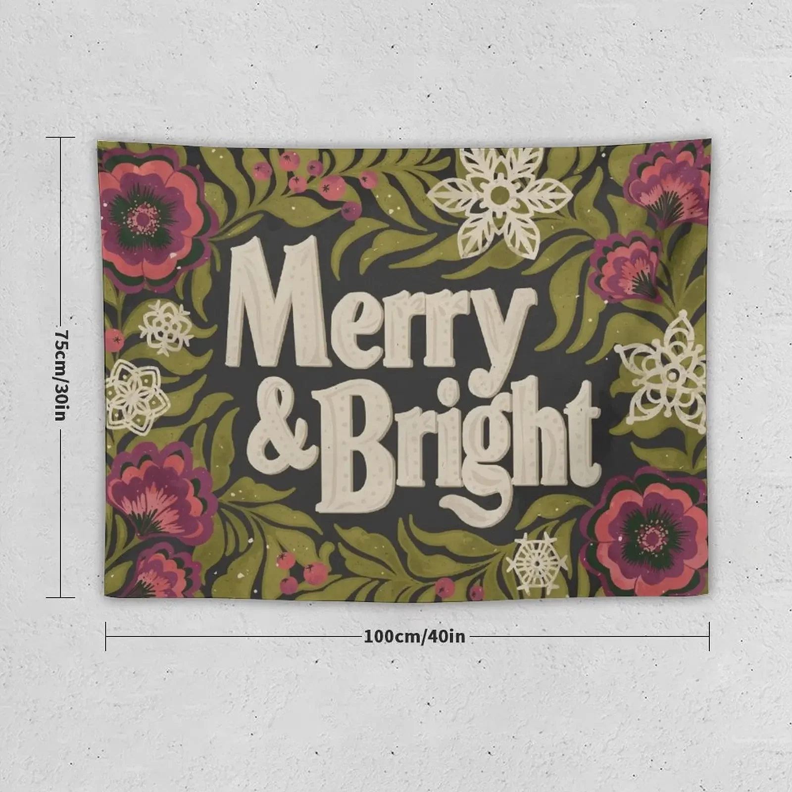 Merry and Bright Tapestry Cute Room Things Room Decore Aesthetic Room Aesthetic Decor Tapestry