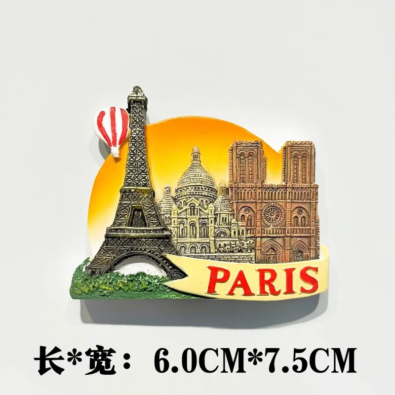 3D Resin France Paris Fridge Magnet Eiffel Tower Arc De Triomphe Mont Saint-Michel Tourist Souvenir Home Decor