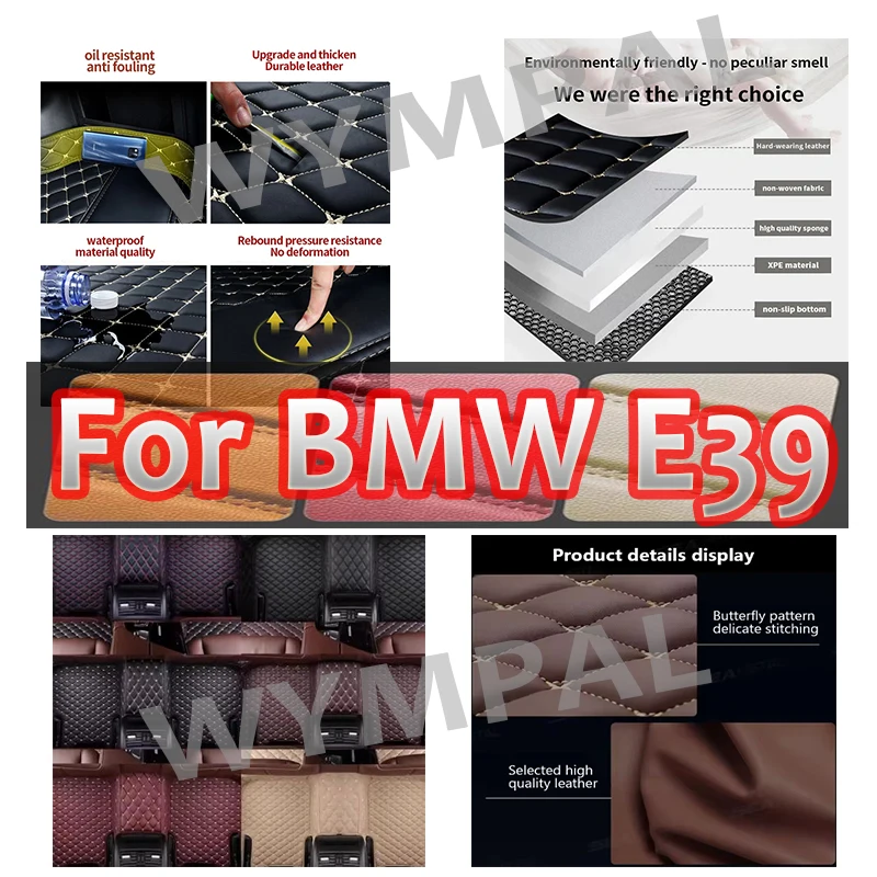 

Luxury DropShipping Car Floor Mats For BMW E39 1995-2004 Center Auto Interior 100% Fit Leather Carpets Rugs Foot Pad Accessories