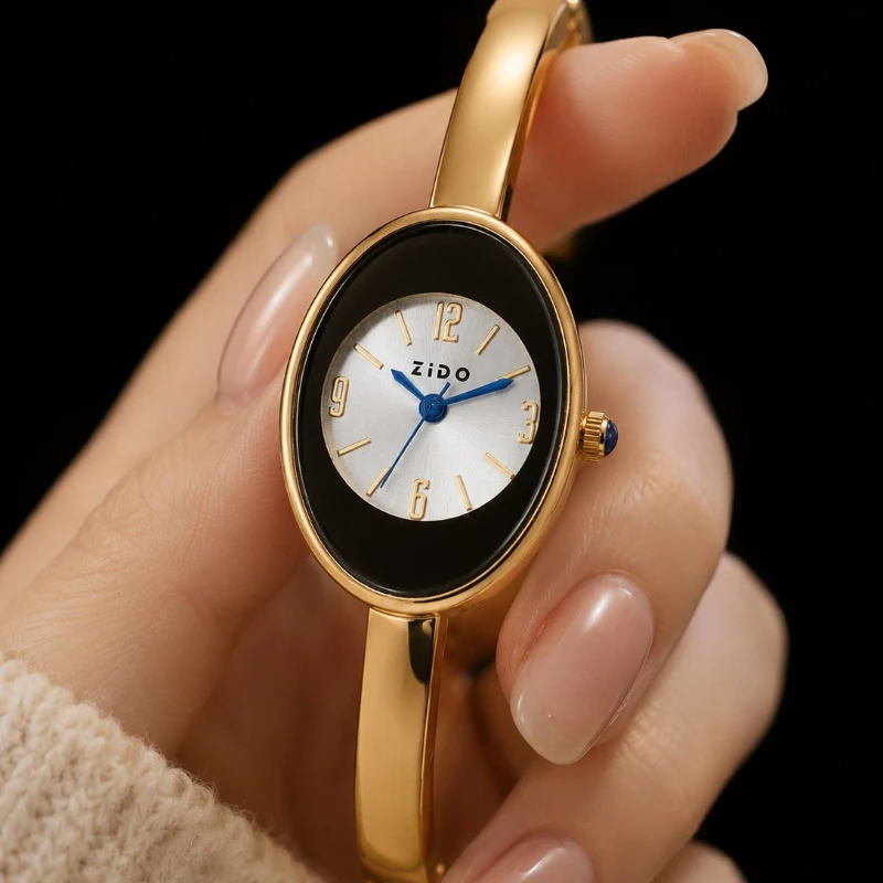 New Brand Bangle Watches for Woman Luxury Golden Oval Dial Women Bracelet Quartz Watch Elegant Ladies Watch Gift Montre Femme