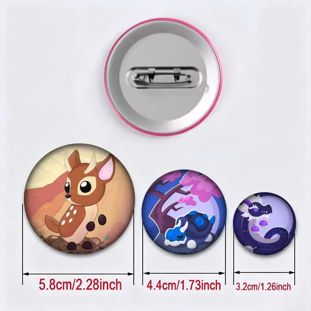 A-Adopt Me Game 25 32 44 58 75mm Badges Personalized Round Brooches Pins Accessory Gift