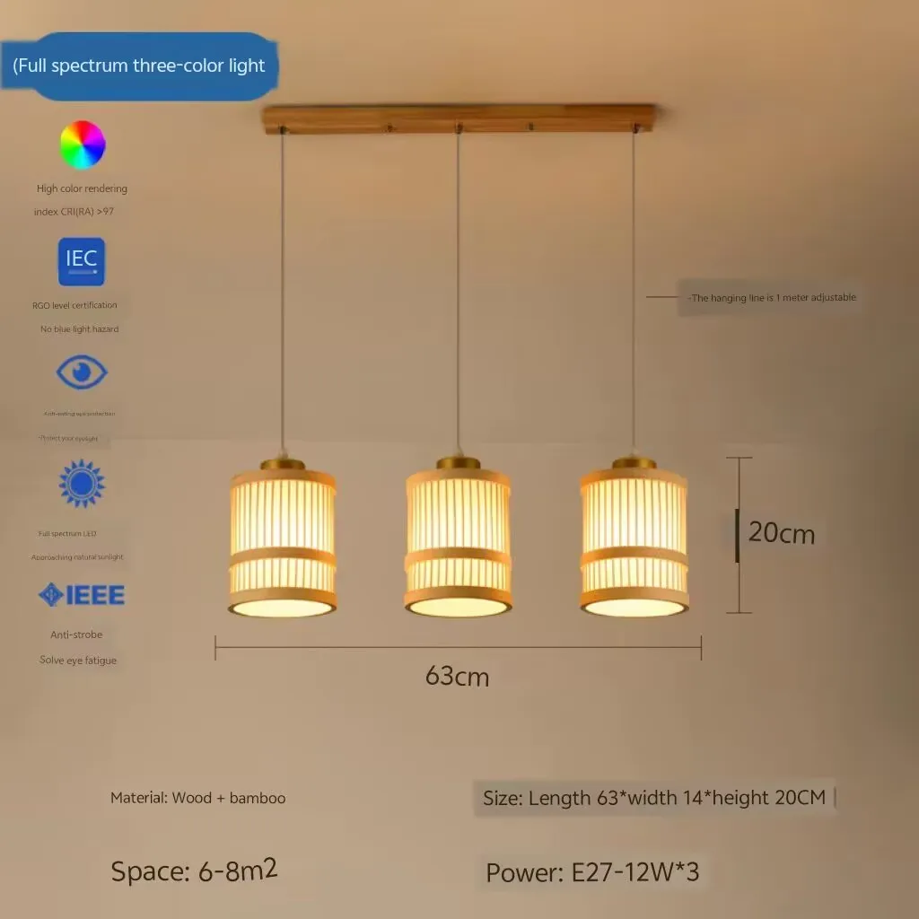 

Простой бамбуковый художественный потолочный светильник, подвесной светильник из бамбука для столовой, светильник для чайной или бара