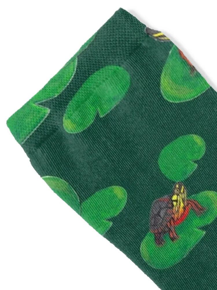 Painted Turtle on a lily pad Socks Thermal man winter winter cute Argentina Socks Women's Men's