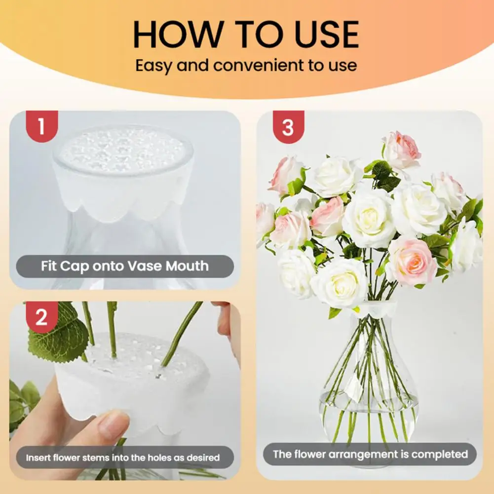 Durable Stem Holder Silicone Flower Arrangement Grid with Multi-holes Stem Holder Plant Fixation Wire Vase Bouquet Frog Arranger